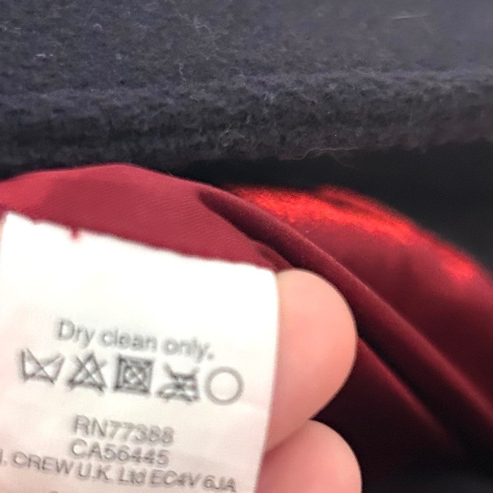 J. Crew‎ Women's Navy Wool Blend Stadium Cloth by Nello Gori Peacoat in Size 4 - Picture 14 of 14